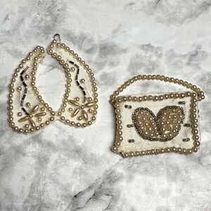 Vintage 1950's Madame Alexander Cissy Size Doll Pearl Studded Purse 2” Collar